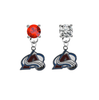 Colorado Avalanche RED & CLEAR Swarovski Crystal Stud Rhinestone Earrings