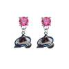 Colorado Avalanche PINK Swarovski Crystal Stud Rhinestone Earrings