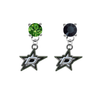 Dallas Stars GREEN & BLACK Swarovski Crystal Stud Rhinestone Earrings