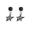 Dallas Stars BLACK Swarovski Crystal Stud Rhinestone Earrings