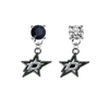 Dallas Stars BLACK & CLEAR Swarovski Crystal Stud Rhinestone Earrings