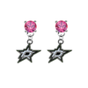 Dallas Stars PINK Swarovski Crystal Stud Rhinestone Earrings