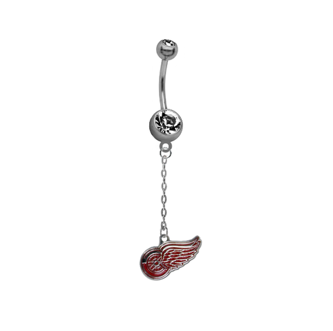 Detroit Red Wings Chain NHL Hockey Belly Button Navel Ring