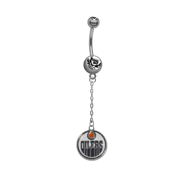 Edmonton Oilers Chain NHL Hockey Belly Button Navel Ring