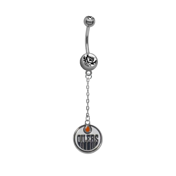 Edmonton Oilers Chain NHL Hockey Belly Button Navel Ring