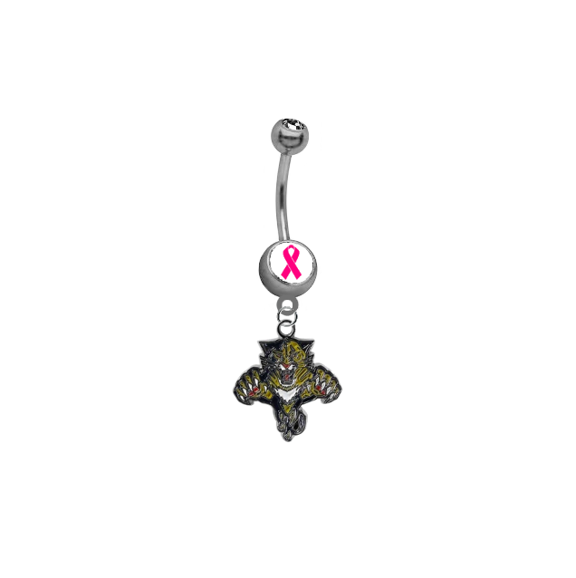 Florida Panthers Breast Cancer Awareness NHL Hockey Belly Button Navel Ring