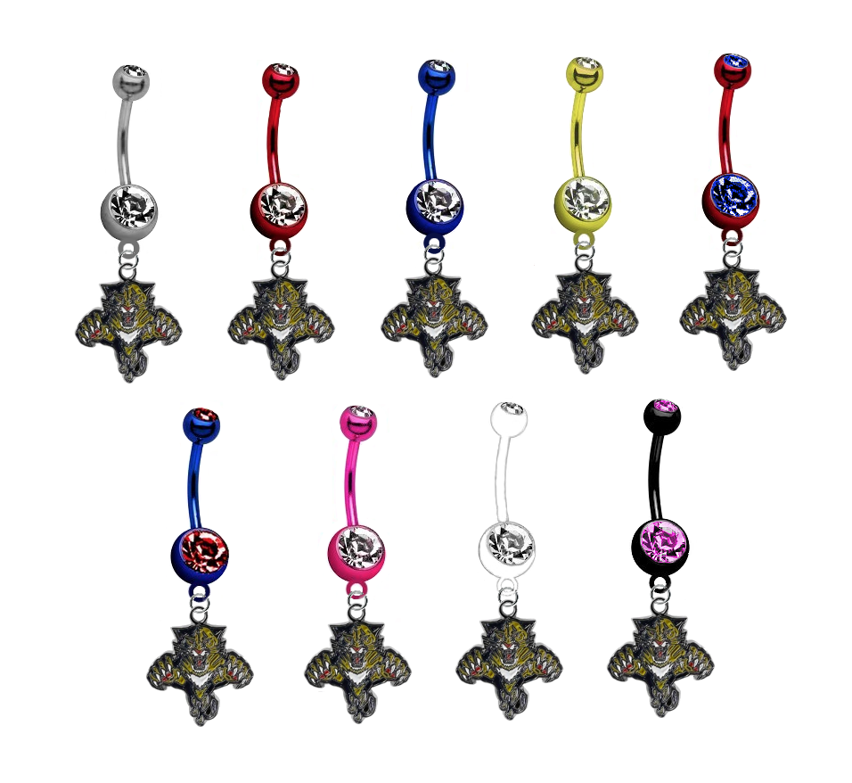 Florida Panthers NHL Hockey Belly Button Navel Ring - Pick Your Color