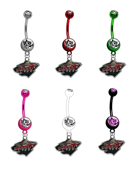 Minnesota Wild NHL Hockey Belly Button Navel Ring - Pick Your Color