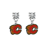 Calgary Flames CLEAR Swarovski Crystal Stud Rhinestone Earrings