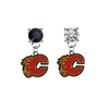 Calgary Flames BLACK & CLEAR Swarovski Crystal Stud Rhinestone Earrings