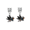 San Jose Sharks CLEAR Swarovski Crystal Stud Rhinestone Earrings