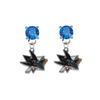San Jose Sharks BLUE Swarovski Crystal Stud Rhinestone Earrings