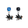 San Jose Sharks BLUE & BLACK Swarovski Crystal Stud Rhinestone Earrings