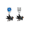 San Jose Sharks BLUE & CLEAR Swarovski Crystal Stud Rhinestone Earrings