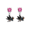 San Jose Sharks PINK Swarovski Crystal Stud Rhinestone Earrings