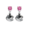 Vancouver Canucks PINK Swarovski Crystal Stud Rhinestone Earrings