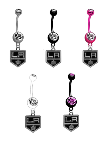 Los Angeles Kings NHL Hockey Belly Button Navel Ring - Pick Your Color