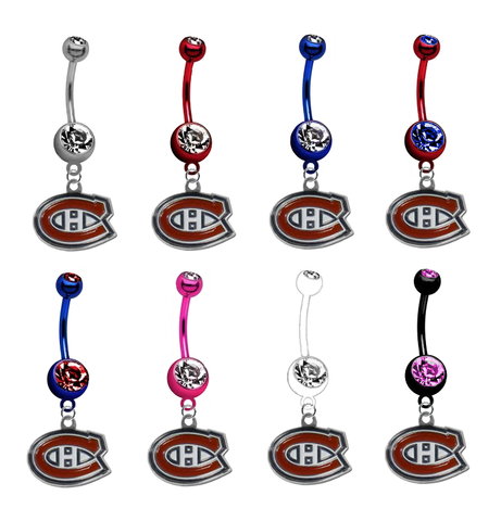 Montreal Canadiens NHL Hockey Belly Button Navel Ring - Pick Your Color