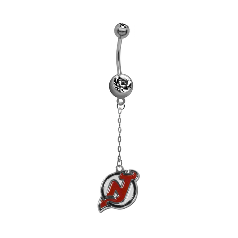 New Jersey Devils Chain NHL Hockey Belly Button Navel Ring