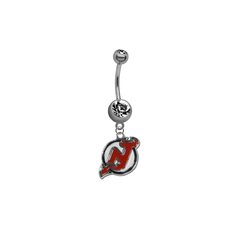 New Jersey Devils NHL Hockey Belly Button Navel Ring