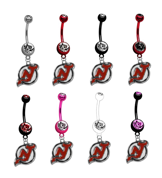 New Jersey Devils NHL Hockey Belly Button Navel Ring - Pick Your Color