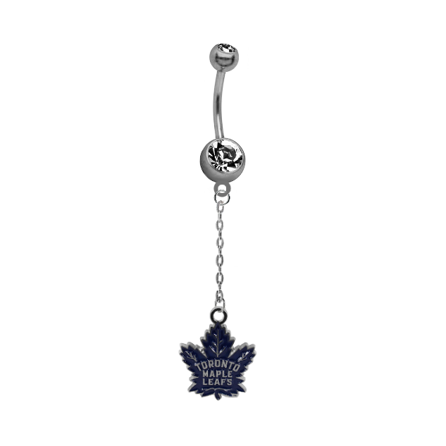 Toronto Maple Leafs Chain NHL Hockey Belly Button Navel Ring