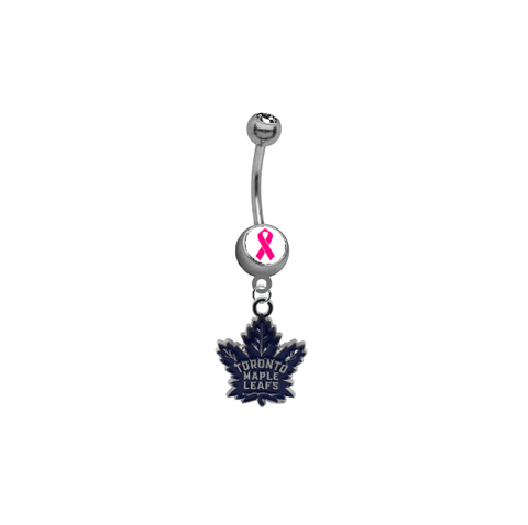 Toronto Maple Leafs Breast Cancer Awareness NHL Hockey Belly Button Navel Ring
