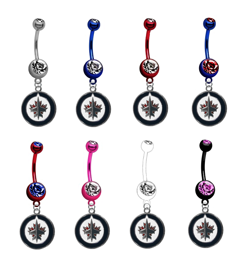 Winnipeg Jets NHL Hockey Belly Button Navel Ring - Pick Your Color