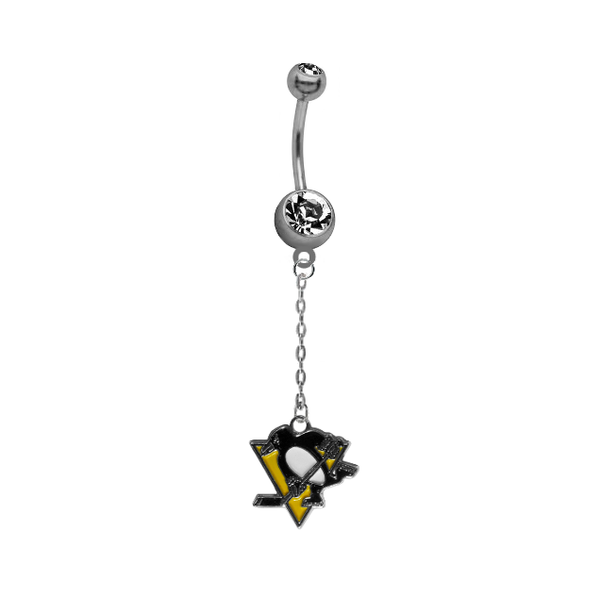 Pittsburgh Penguins Chain NHL Hockey Belly Button Navel Ring