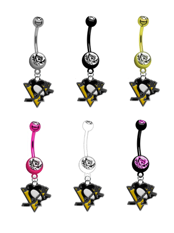 Pittsburgh Penguins NHL Hockey Belly Button Navel Ring - Pick Your Color