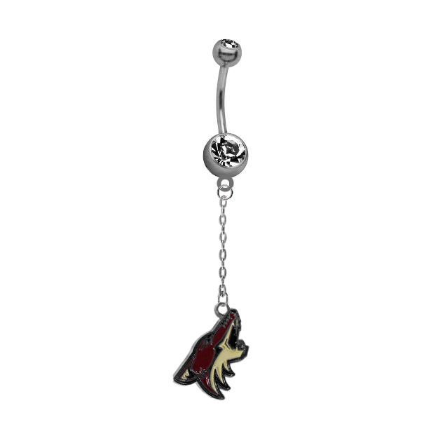 Phoenix Coyotes Chain NHL Hockey Belly Button Navel Ring