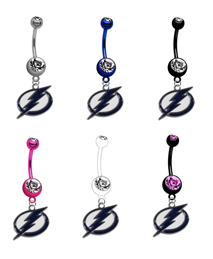 Tampa Bay Lightning NHL Hockey Belly Button Navel Ring - Pick Your Color