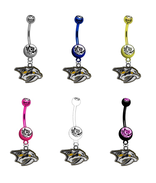 Nashville Predators NHL Hockey Belly Button Navel Ring - Pick Your Color