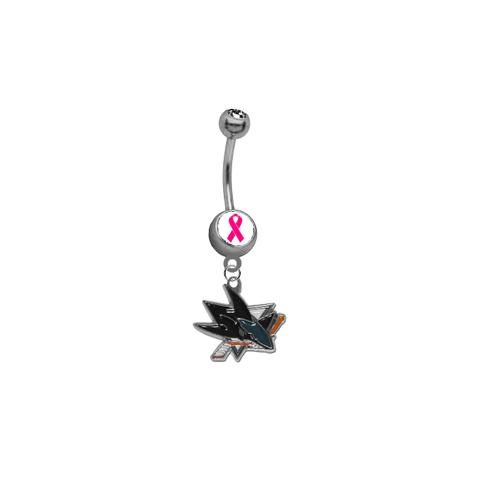 San Jose Sharks Breast Cancer Awareness NHL Hockey Belly Button Navel Ring