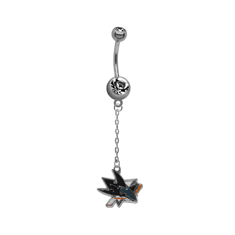 San Jose Sharks Chain NHL Hockey Belly Button Navel Ring