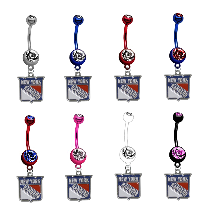 New York Rangers NHL Hockey Belly Button Navel Ring - Pick Your Color