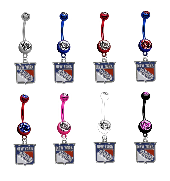 New York Rangers NHL Hockey Belly Button Navel Ring - Pick Your Color