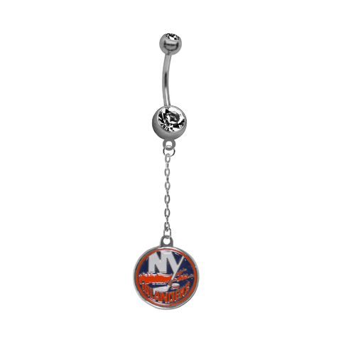 New York Islanders Chain NHL Hockey Belly Button Navel Ring