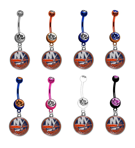 New York Islanders NHL Hockey Belly Button Navel Ring - Pick Your Color