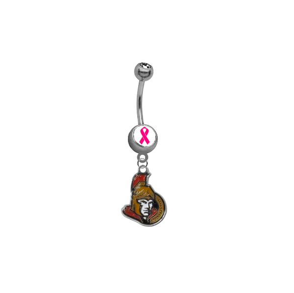 Ottawa Senators Breast Cancer Awareness NHL Hockey Belly Button Navel Ring