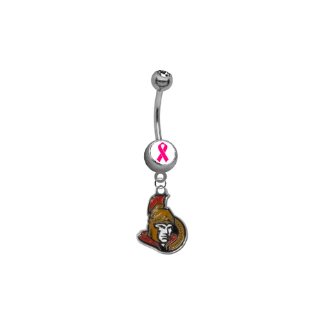 Ottawa Senators Breast Cancer Awareness NHL Hockey Belly Button Navel Ring