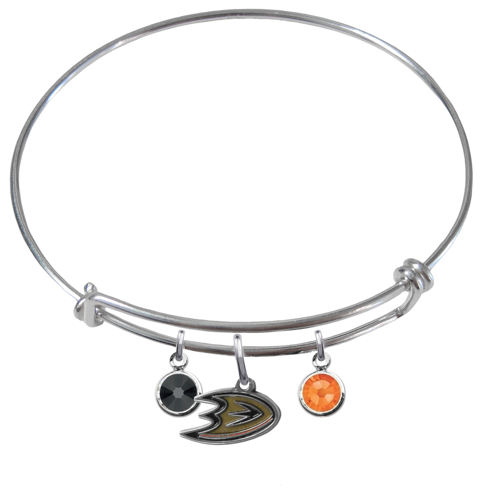 Anaheim Ducks NHL Expandable Wire Bangle Charm Bracelet