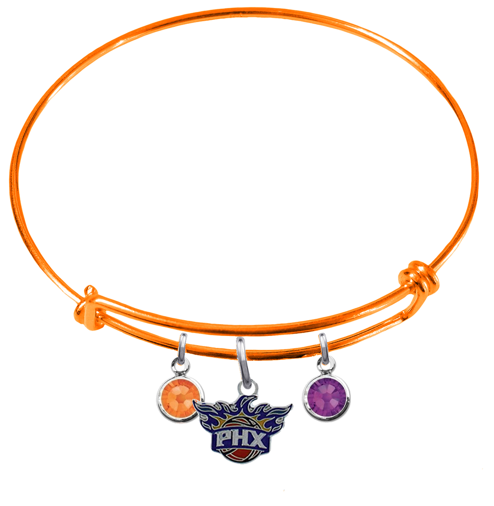 Phoenix Suns ORANGE Color Edition Expandable Wire Bangle Charm Bracelet