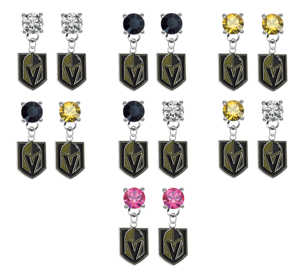 Vegas Golden Knights NHL Swarovski Crystal Stud Rhinestone Earrings