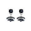 Nevada Wolf Pack BLACK Swarovski Crystal Stud Rhinestone Earrings