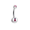 Anaheim Angels Pink Swarovski Crystal Classic Style MLB Belly Ring