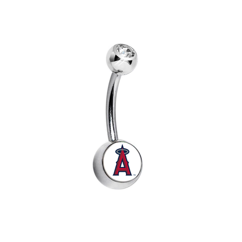 Anaheim Angels Clear Swarovski Crystal Classic Style MLB Belly Ring
