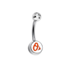 Baltimore Orioles Clear Swarovski Crystal Classic Style MLB Belly Ring