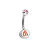 Baltimore Orioles Pink Swarovski Crystal Classic Style MLB Belly Ring