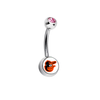 Baltimore Orioles Mascot Pink Swarovski Crystal Classic Style MLB Belly Ring